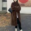 Women Faux Fur Coat Solid Long Fur Coat Fluffy Luxury Loose Casual Stand Up Collar Fur Coat Outerwear Winter