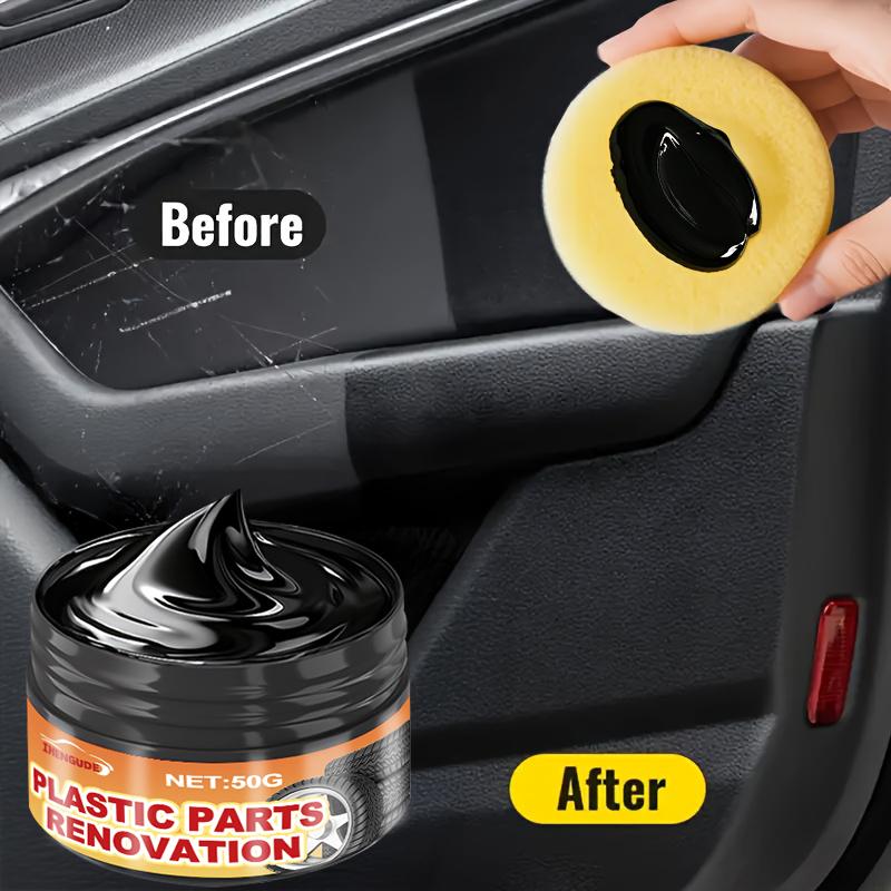 Car Plastic Repair Wax for Scratch Repair On Bumpers and Interiors, Enhances Plastics and Prevents Aging