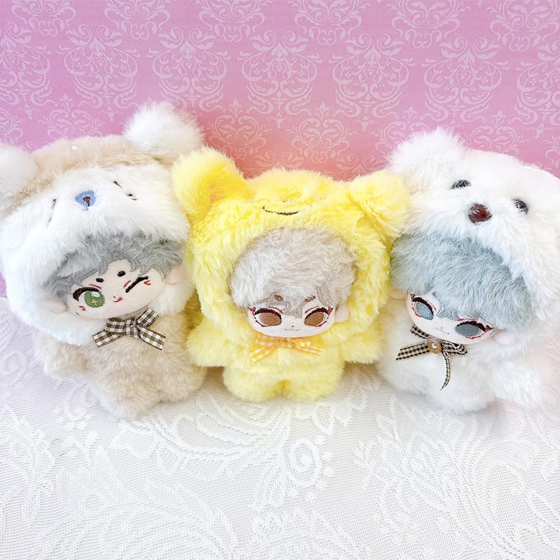 Beige, fluffy cotton doll clothes for 10cm plush toys, g.trigger, suitable for Oshi-Nui (push-stitching).