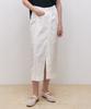 Seutimillon Denim Detail Midi Skirt_White