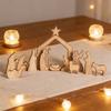 Mini Nativity Scene Decorations Stable Wooden Nativity Scene Set Nativity Scene  Table Centerpiece