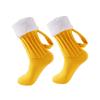 Beer Socks Chunky Yarn 3D Beer Mug Knit Socks Autumn Winter Warm Acrylic Mid-Calf Floor Socks for Women Men Christmas Gift