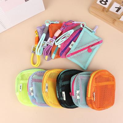 Lightweight Mesh Zipper Bags Portable Space Saving Travel Toiletry Pockets Rotary Hook Large Capacity Mini Makeup Pouch Home