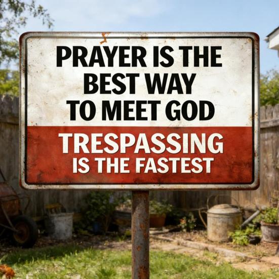 Prayer Is The Best Way To Meet God Sign Christian Religious Metal Plaque Rustic No Trespassing Warning Sign for Fence