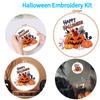 Halloween Hand Embroidery Counted Stamped Embroidery Kit Cross Stitch Needlepoint Halloween Craft Needlework for Adults Beginner