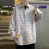 Autumn Shirt Men'S Korean Style Trendy Loose Checkered Shirt Jacket Long Sleeved Top