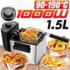 1.5L 1000W Electric Deep Fryer French Frie Frying Machine Oven Hot Pot Fried Chicken Grill Adjustable Thermostat