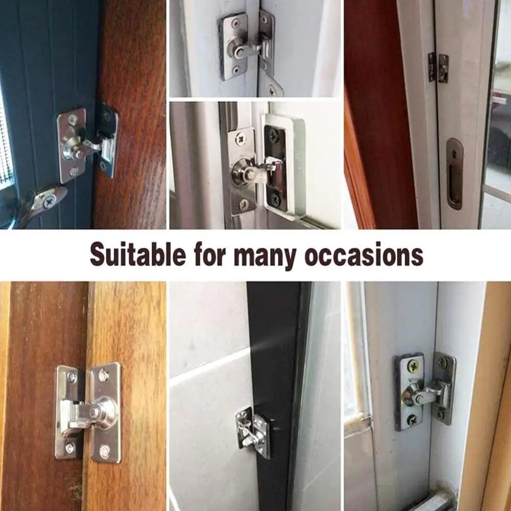 Door Lock Guard Latch Bolt 90 Degree Steel Toggle Latch Sliding Barn Door Lock Wine Cabinet Closet Right Angle Lock