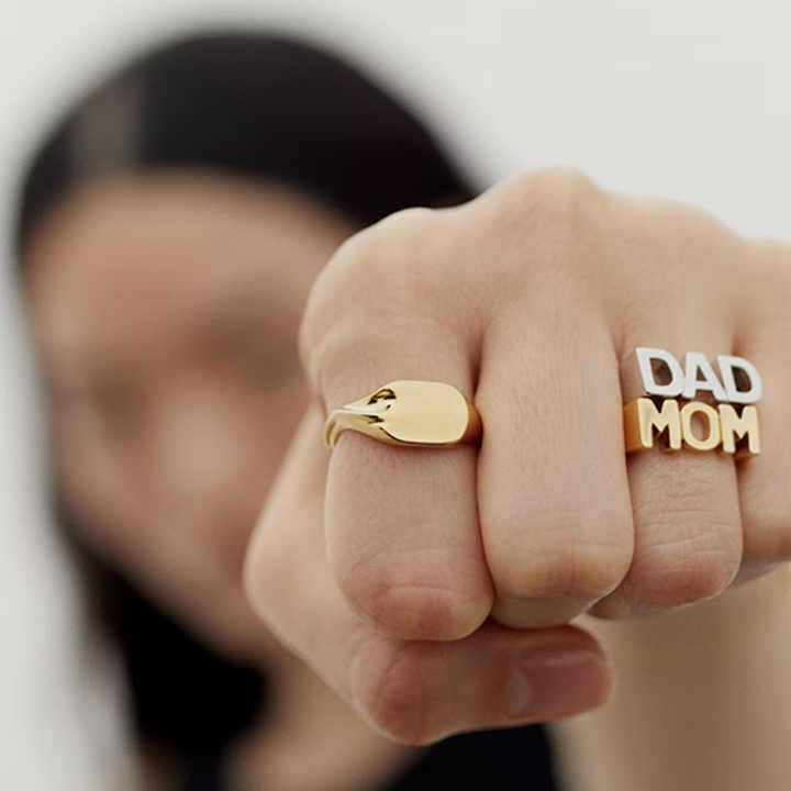 Letter ring titanium steel does not fade jewelry stainless steel rings explosion