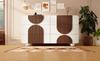 Chest of Drawers with 6 Drawers & Curved Design In White, Chocolate-Colored Wood Strips, Sliding Drawers & Anti-Tip Protection, 121x71x41 Cm (W/H/D)