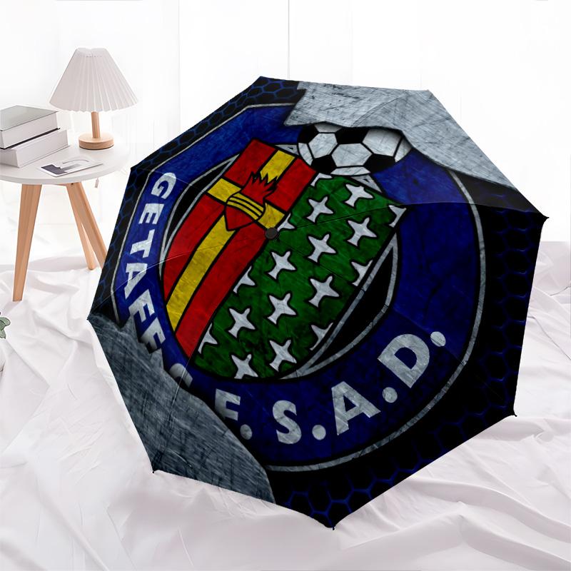 Getafe CF pattern, automatic folding umbrella, portable and foldable design, 8 ribs, a Christmas or birthday gift.