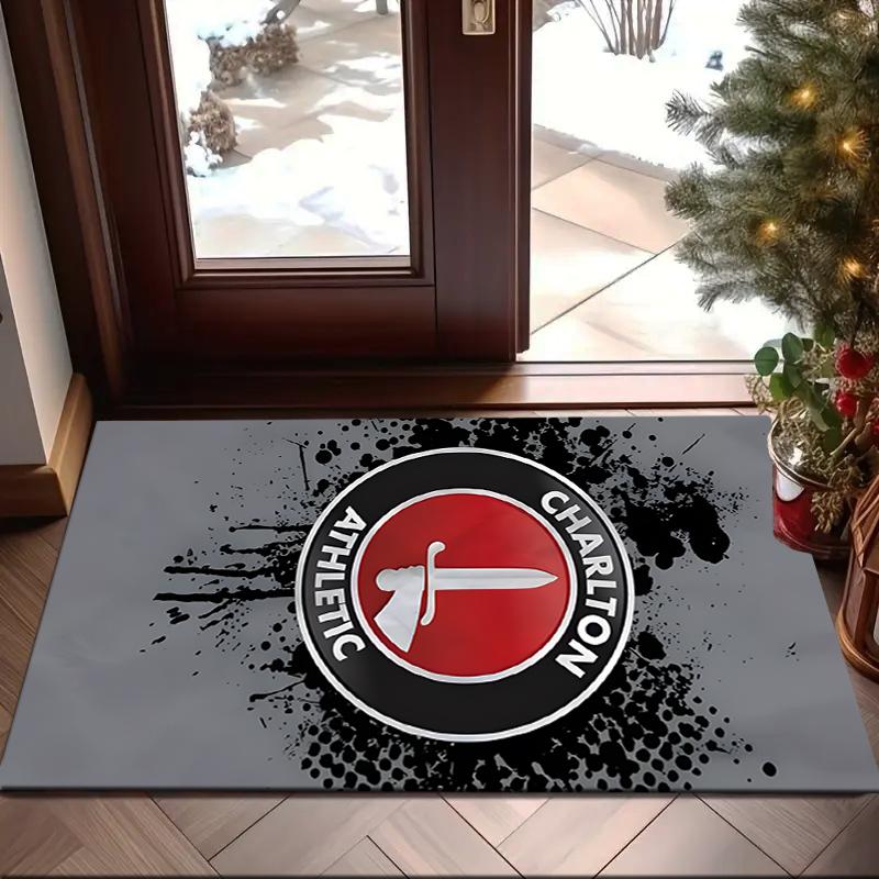 1PC Football Charlton-Athletic Crest Rug Game Carpet, Floor Mat for Bedroom Living Room Entryway Rug, Home Decor Idea Gift for Christmas birthday
