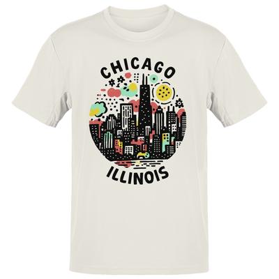 Chicago Illinois Skyline Art Men's T-shirt