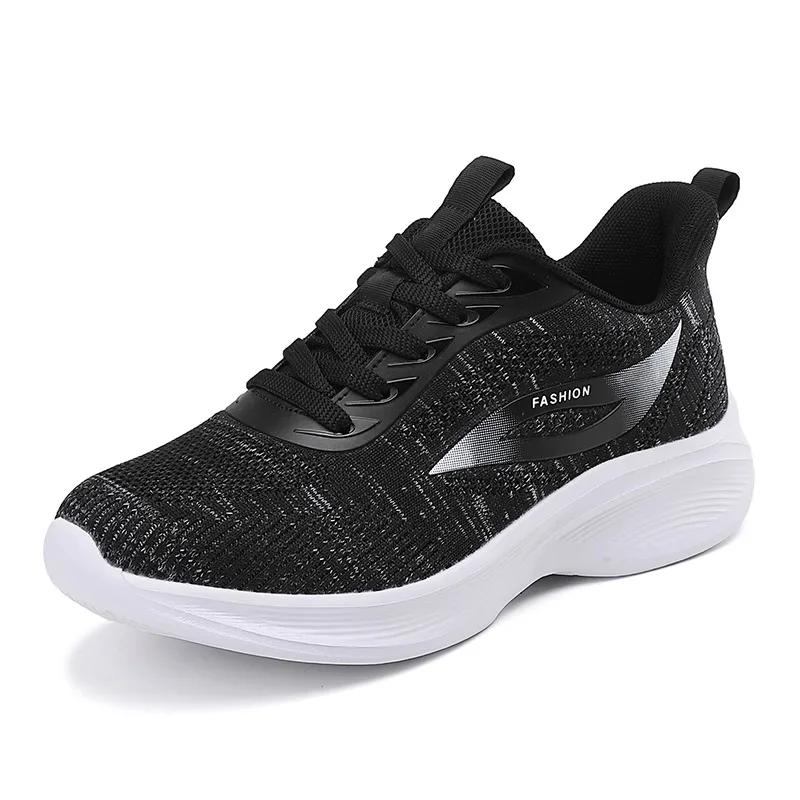 Women Breathable Comfortable Casual Sneakers Ladies Non-Slip Sporrts Jogging Shoe Fashion Lightweight Flying Weave Running Shoes