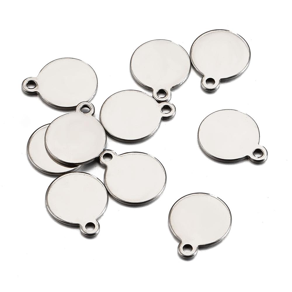 10pcs Stainless Steel Gold Color Round End Charms Pendants for DIY Bracelet Necklace Earring Extension Chain Jewelry Making DIY