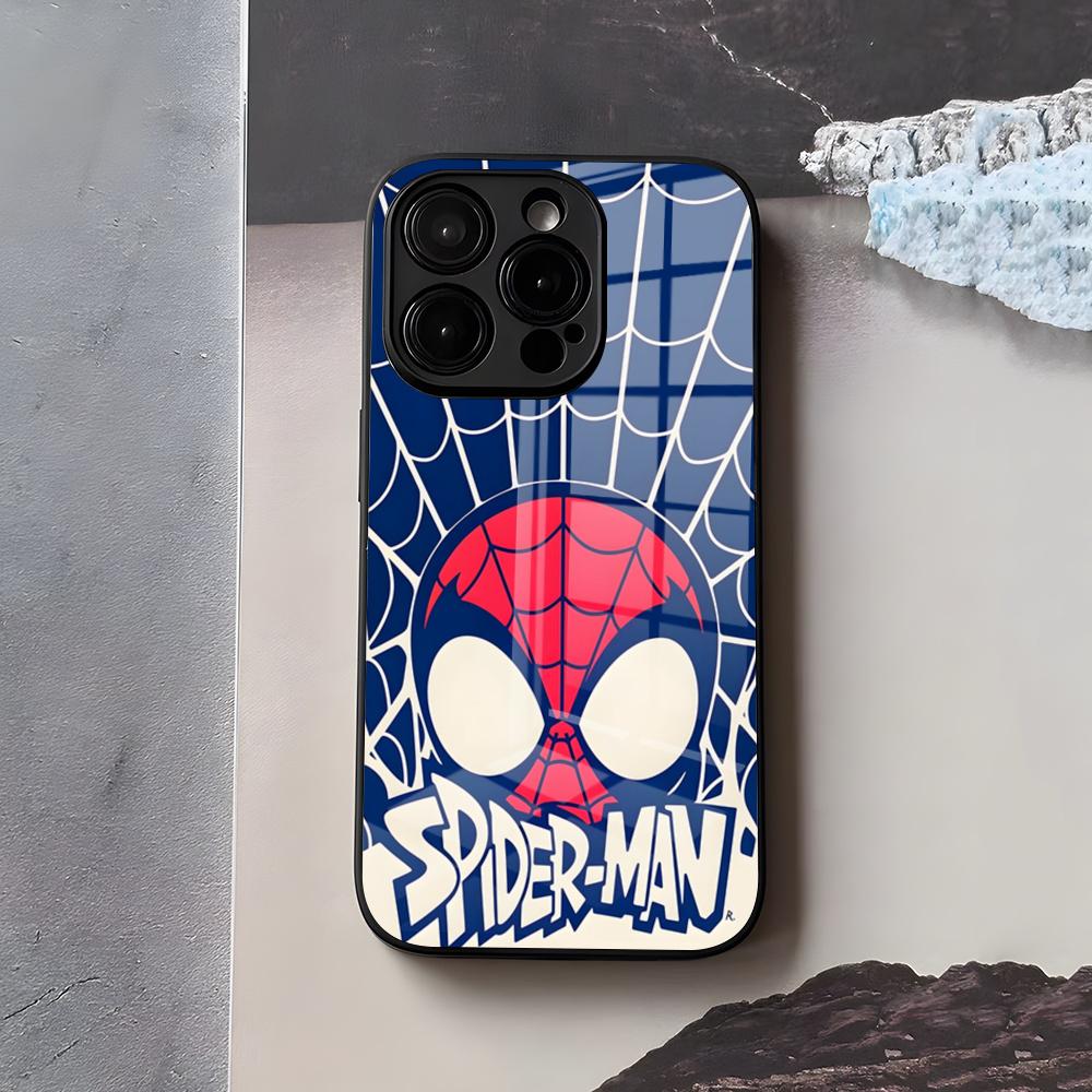 S-Spiders Cool Man Phone Case For IPhone 17 Air 16 E Pro Max 15 14 13 Mini 12 Pro 11 Max Plus Black Glass Cover