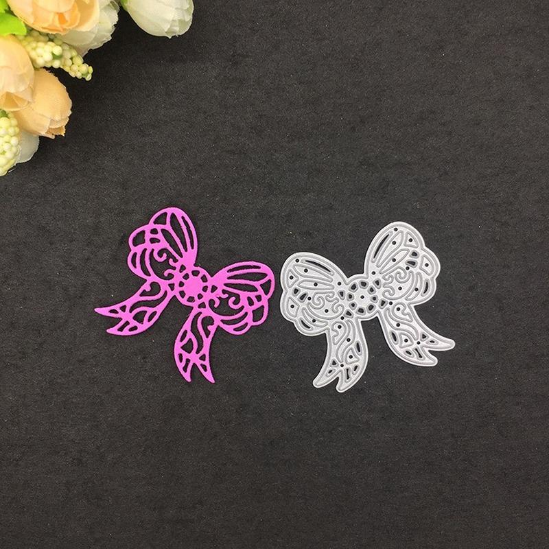 2Pcs Lace Bowknot Metal Cutting Dies Stencils For Card Making Decorative Embossing Suit Paper Cards Stamp DIY