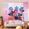 1 K-Pop Demon Hunters Print Tapestry Multi Size Living Room Wall Art Decoration Background Cloth Machine Washable Space Pendan