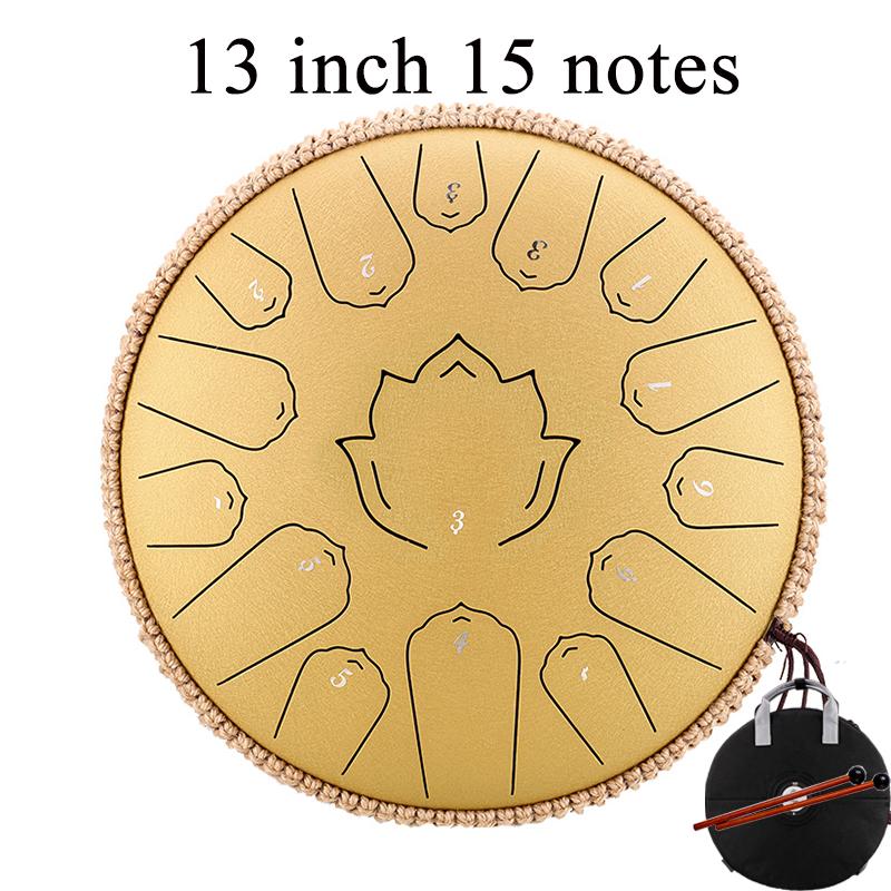 

Hluru Glucophone Steel Tongue Drum 13 Inch 15 Notes C Ethereal Drum Handpan Percussion Musical Instrument