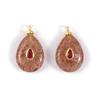 1PC Natural Stone Brass Charms 18K Gold Plated Cubic Zirconia & Gemstone Geometric Pendants for Women Diy Necklace Making