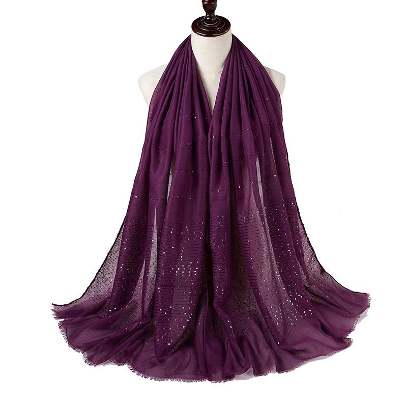 New Summer Luxury Elegant Women Silk Scarf Beach Wrap Shawl Sparkly Sequin Sunscreen Bandana Hijab Mujer Scarve Pareo Foulard