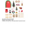 Miniature Christmas Scene Model Wooden Elf Door Set Handmade Mini Wood Door Festive Holiday Dollhouse Decor