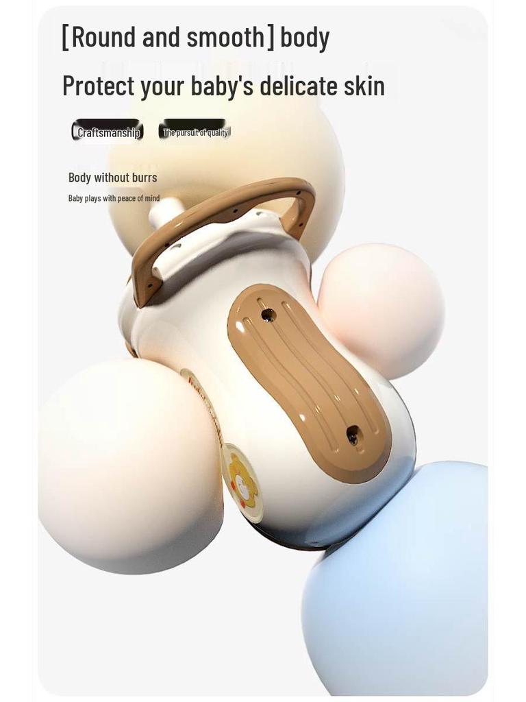 Musical Peanut Car Baby Walker: Four-Wheel Scooter with Silent, Universal Wheels and Anti-Rollover Slider