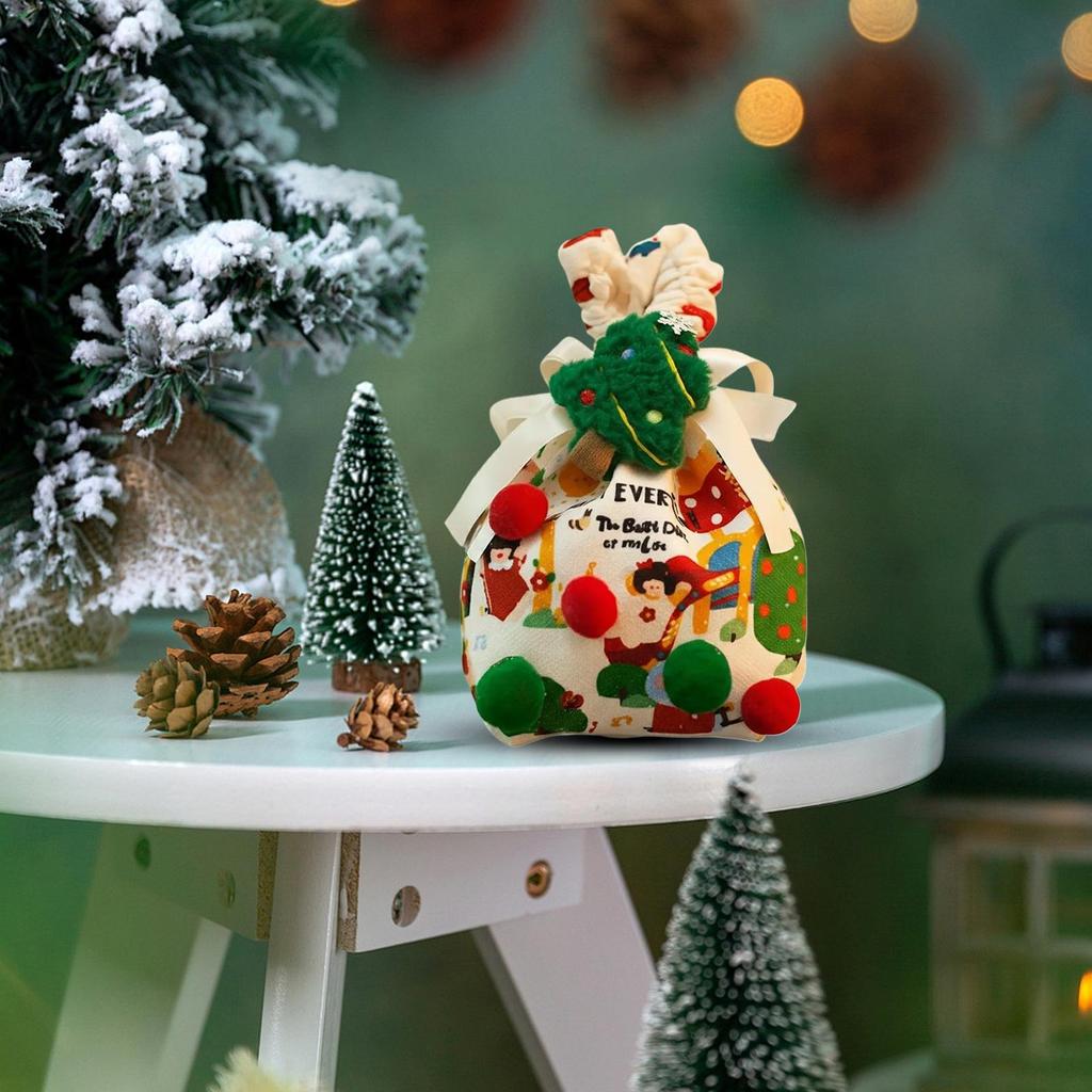 Christmas Treat Bags Christmas gift bags reusable gift candy fruit cloth packaging bags Holiday Wrapping Pouch Party Favors
