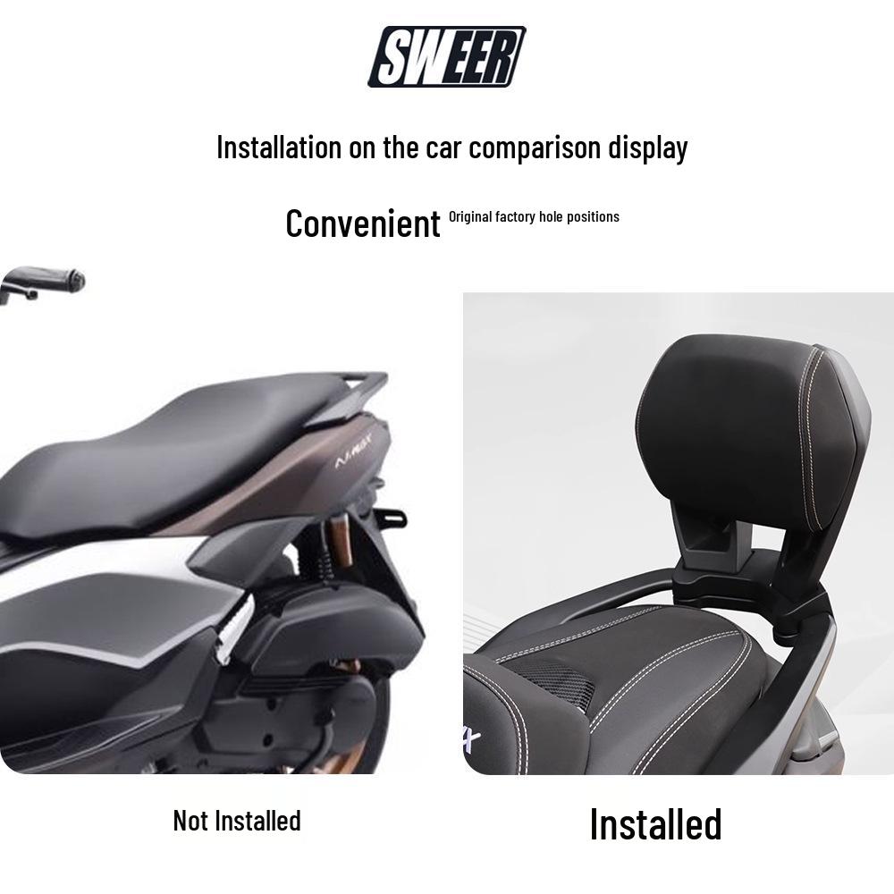Passt für 25 Yamaha NMAX155 Modelle: Verbesserte Aluminiumlegierung Bequeme Rückenlehne