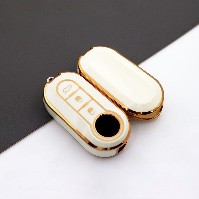 Autoschlüsselgehäuse für Fiat 500 Ducato Panda 500L Punto Lancia Musa für Citroen Jumper für Peugeot Boxer TPU-Klappschlüsselgehäuse