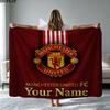 1PC Manchester United F Custom Name Patterned Flannel Blanket Suitable For All Seasons for Home Decor Warmth and Comfort Gifts Holiday Present
