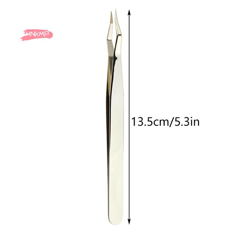 Anti-Slip Stainless Steel Lash Extension Tweezers Curved Tip Straight High Precision for Nail Art Makeup Beauty Tools
