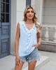 Chiffon Sleeveless V-neck Pleated Ruffled Loose Fitting Women's Top Shirt