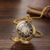 Antique Mechanical Automatic Pocket Watch, Silver: Skeleton Roman Numerals, Analog, Retro Pendant Watch with Gold Chain - Perfect Gift for Birthdays,