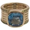 Delicate Gold Color Inlaid with Blue Stone Rings Gorgeous  Party Engagement Wedding Rings for Women Jewelry