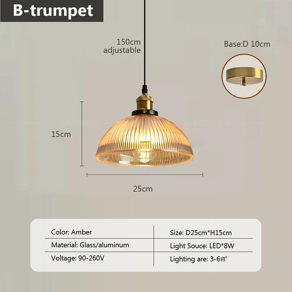 Nordic Retro Glass Pendant Light Green Hanging Lamp Living Room Decor Luminaire Hall Bedroom Dining Room Indoor Fixture Lustre