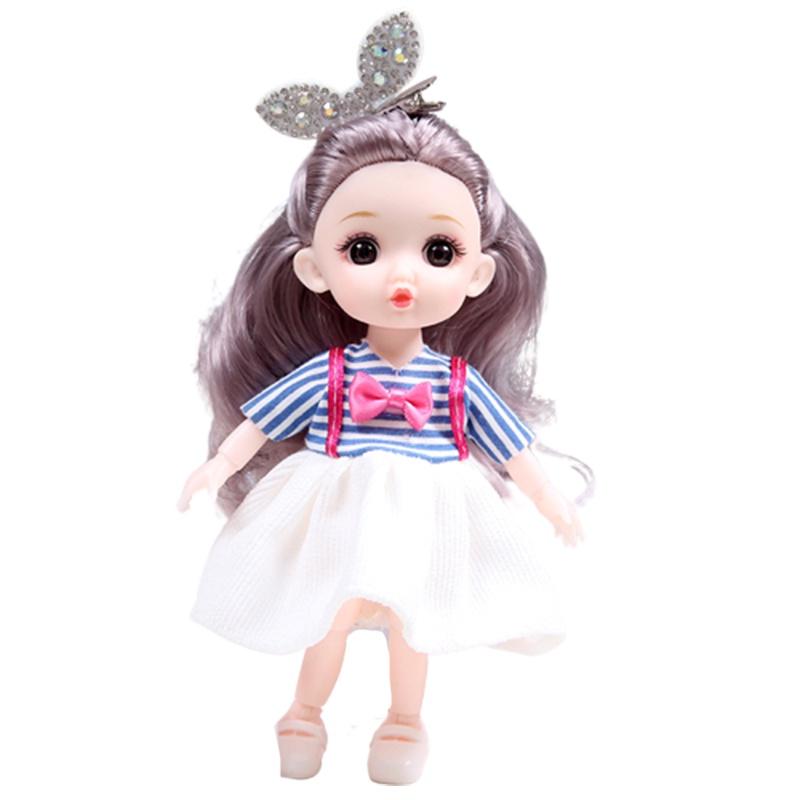Cute 6.6in Bjd Princess Dolls With Movable Joints Mini Model Toy Kids Birthday Gift