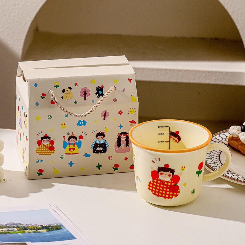 High Looking Family Student Mug Children's Water Cup Household Couple Cup Ceramic Cup Set Milk Cup