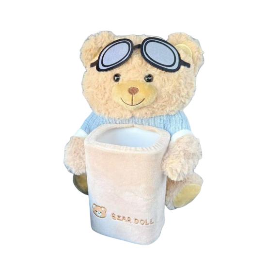 

Cute Car Trash Can Plush Dog Design Tissue Box with Built-in Trash Storage Console