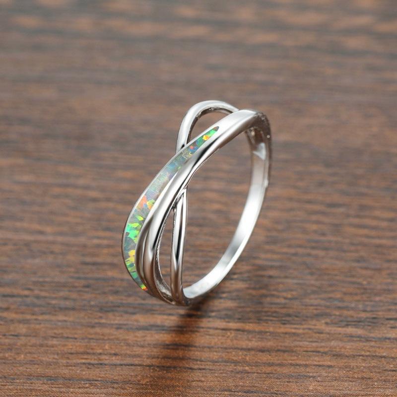 

Stylish and elegant platinum cross ring style niche design versatile jewelry no. 6 белый