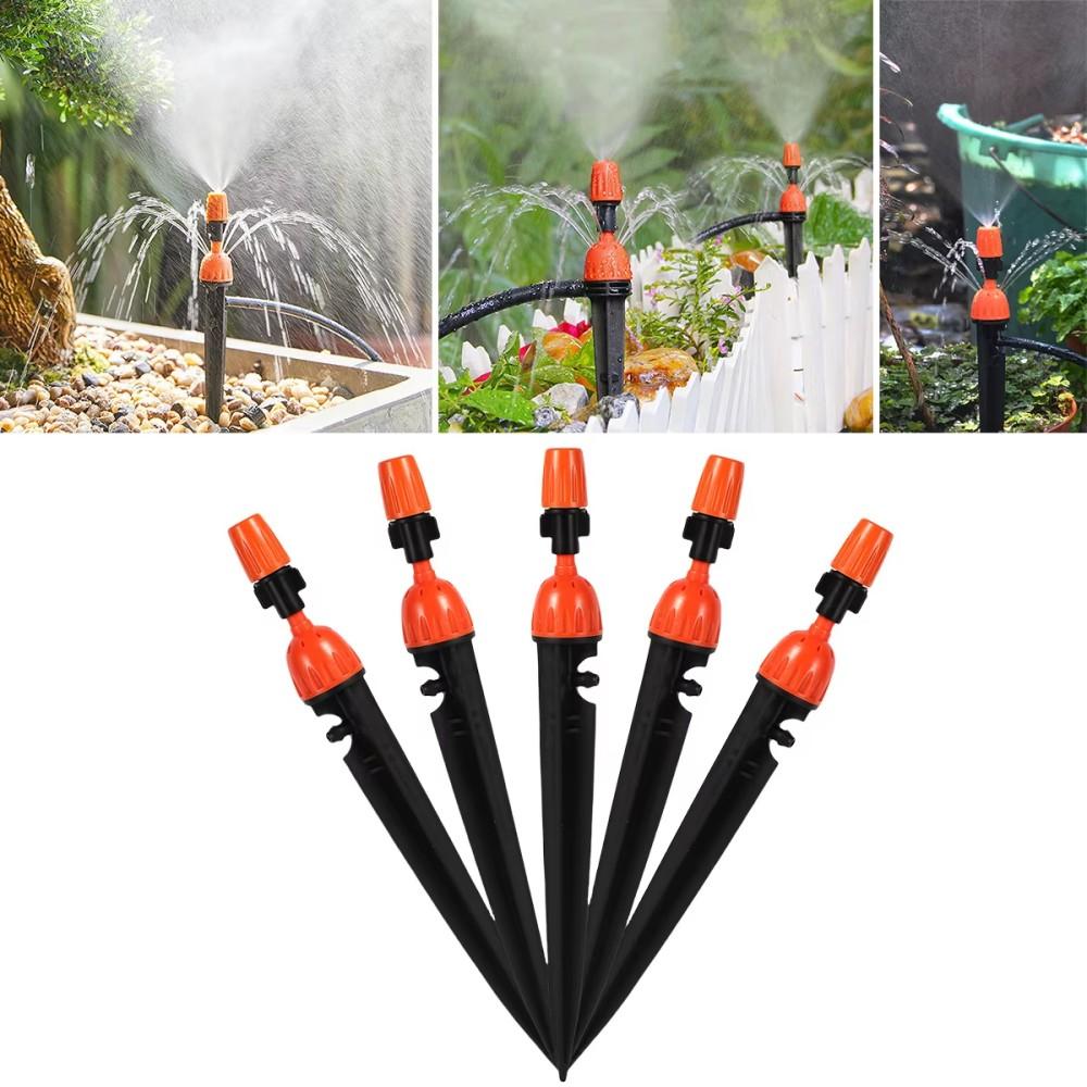5/10/20Pcs 2-IN-1 Drip Misting Sprinkler Adjustable Atomized 1/4" Barb Nozzle Garden Greenhouse Flowerbed Bonsai Lawn Water Irrigation