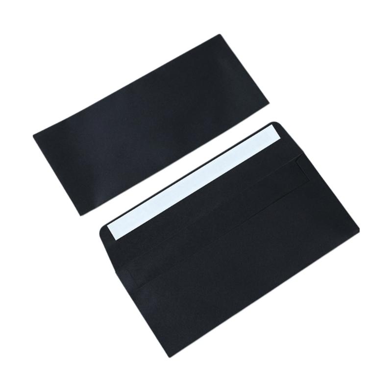 

100 шт. Самоклеящиеся конверты Элегантные черные конверты с клеевым клапаном 10 размеров Для деловой переписки и приглашений 1