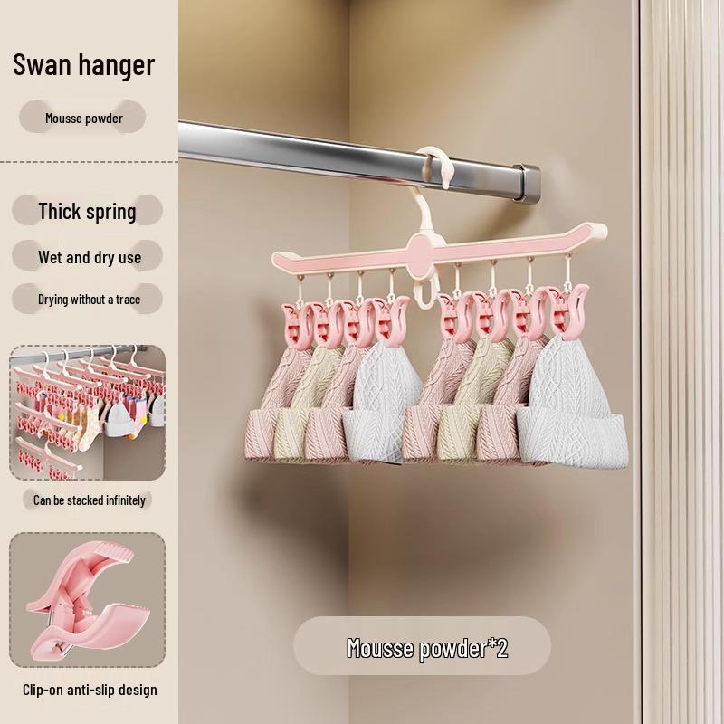 Multi-Clip Socks and Underwear Drying Rack for Balcony or Wardrobe Use