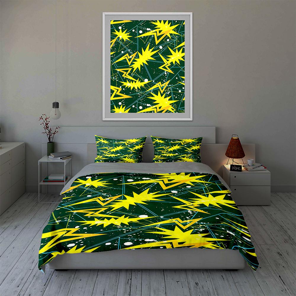 Bright, starburst, geometric Bedding Duvet cover sets Duvet covers Pillowcases gifts (1 * Duvet Cover 2 * Pillowcases, without duvet insert)