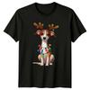 Reindeer Dog Christmas Lights Animal Holiday Unisexs Unisexs Graphic Tee Unisex
