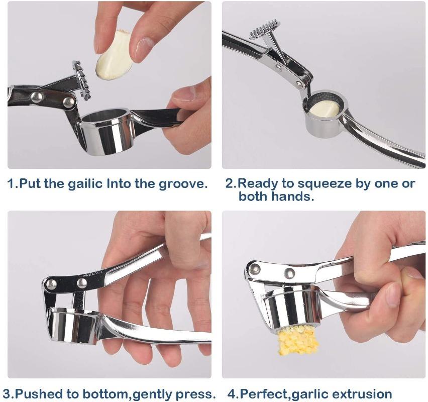 Steel Garlic Press Crusher Kitchen Cooking Vegetables Ginger Squeezer Masher Handheld Ginger Mincer Tools Imitating Stainless