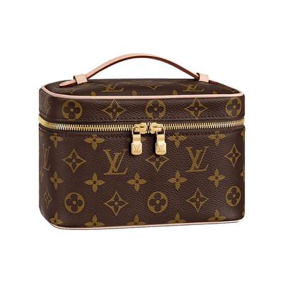 Pěkný Elegantní Tvar Lv Monogram Kovová Hlava Zipu Potahované Plátno Kosmetická Taška Kabelka Mini Dámské Kabelky Hnědá M44495