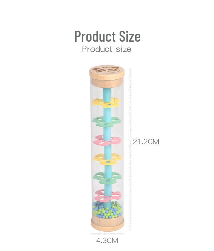 Regenmacher Spielzeug im Bambus-Stil: Visuelles & Auditorisches Früherziehungsinstrument für Säuglinge & Kleinkinder