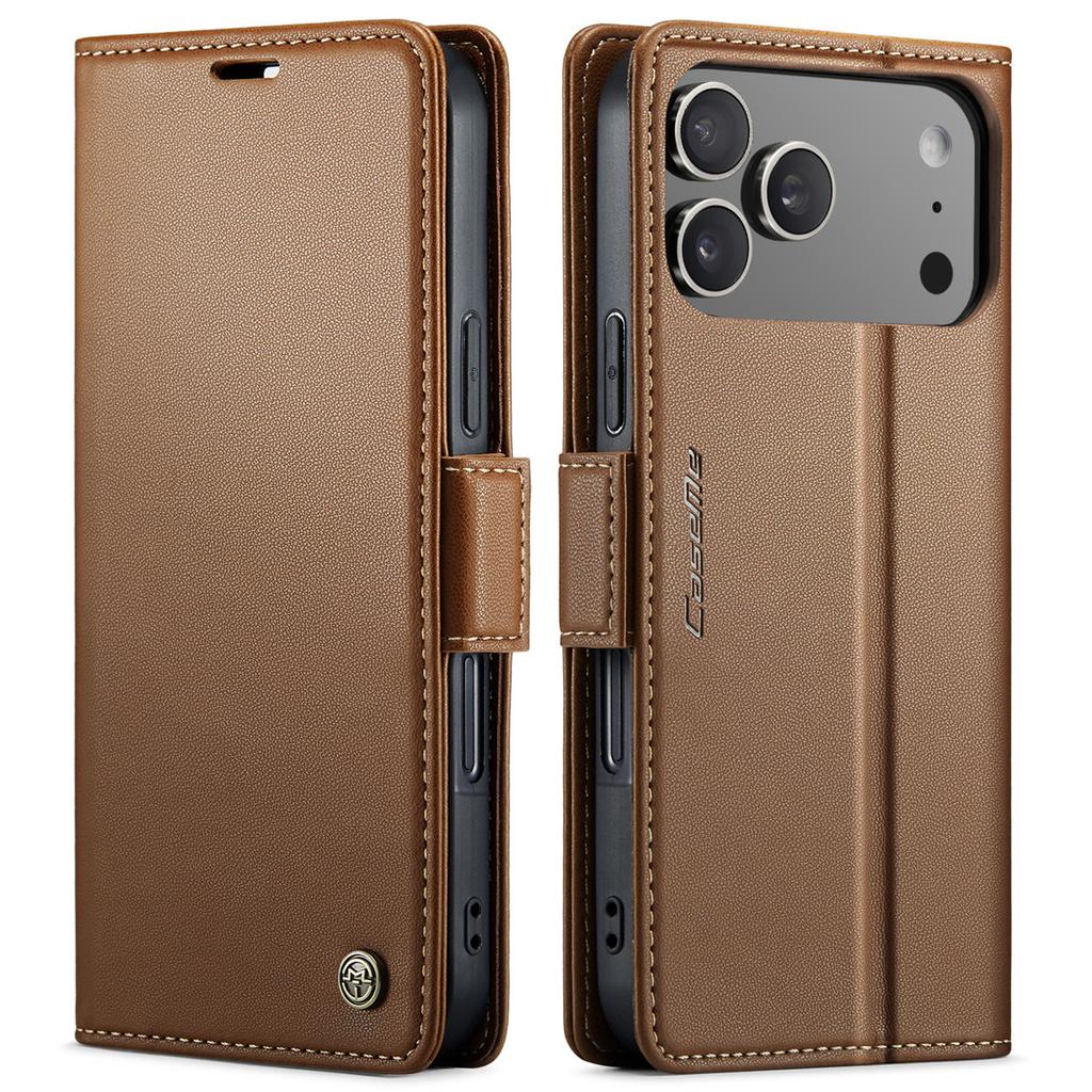 RFID-Blockierende Leder-Klapphülle für iPhone 17/15 & Samsung S24 - Diebstahlschutz Hülle