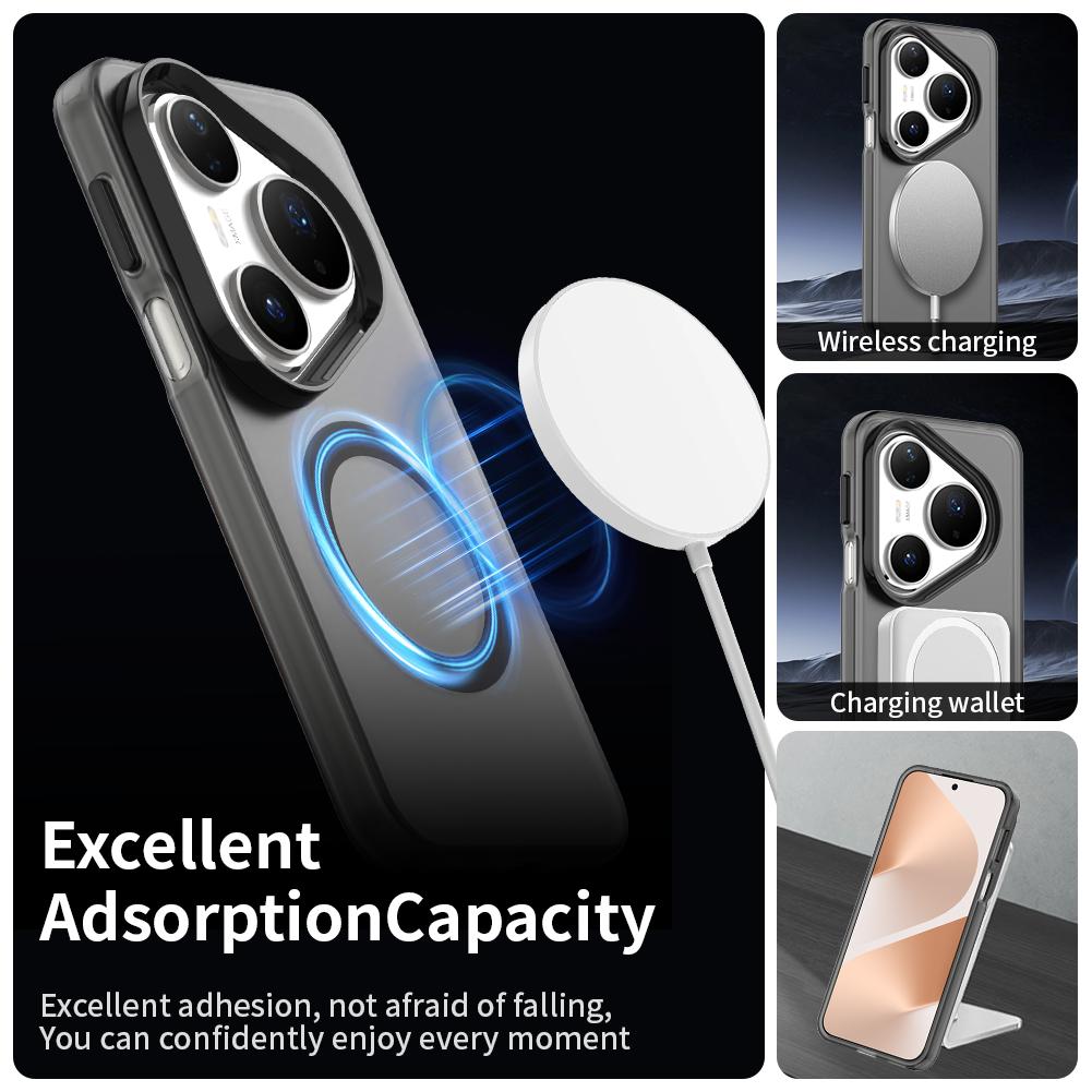 Magnetic Wireless Charging Case For Huawei Pura 80 Pro 80 Ultra P80 5G Cover Candy Colors Transparent Back Shell Fundas Coque